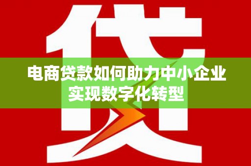 漳州电商贷款如何助力中小企业实现数字化转型