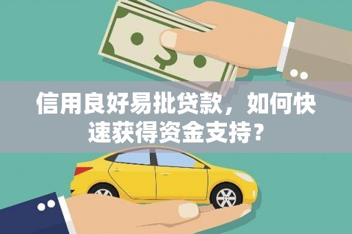 漳州信用良好易批贷款，如何快速获得资金支持？