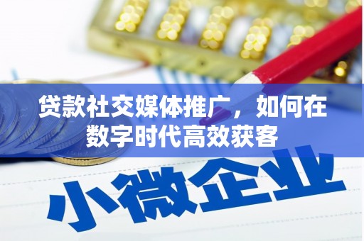 漳州贷款社交媒体推广，如何在数字时代高效获客