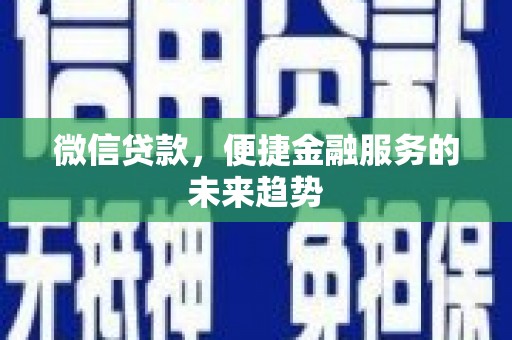 漳州微信贷款，便捷金融服务的未来趋势