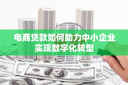 漳州电商贷款如何助力中小企业实现数字化转型