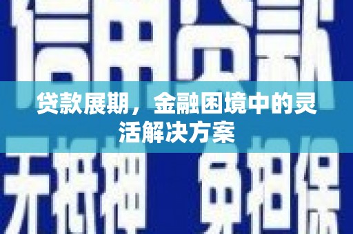 漳州贷款展期，金融困境中的灵活解决方案