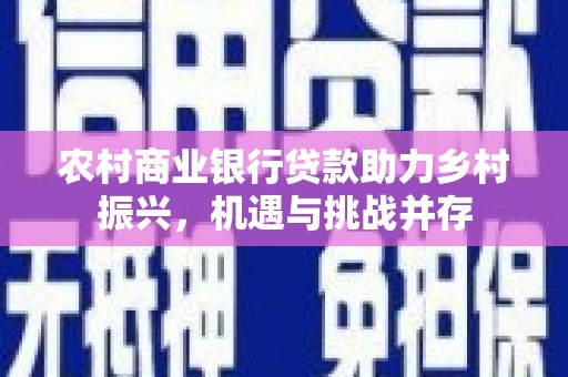 漳州农村商业银行贷款助力乡村振兴，机遇与挑战并存