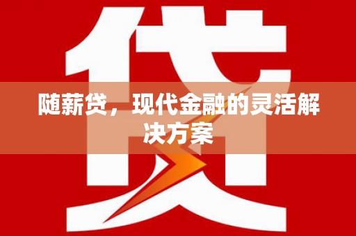 漳州随薪贷，现代金融的灵活解决方案