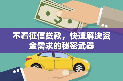 漳州不看征信贷款，快速解决资金需求的秘密武器