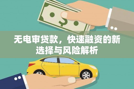漳州无电审贷款，快速融资的新选择与风险解析