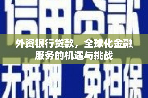 漳州外资银行贷款，全球化金融服务的机遇与挑战