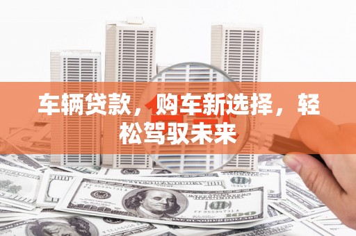漳州车辆贷款，购车新选择，轻松驾驭未来