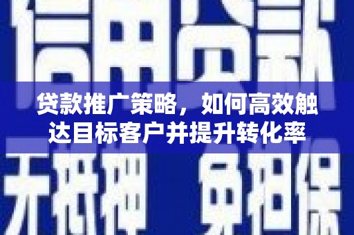 漳州贷款推广策略，如何高效触达目标客户并提升转化率