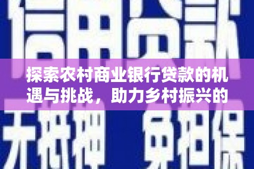 漳州探索农村商业银行贷款的机遇与挑战，助力乡村振兴的金融引擎