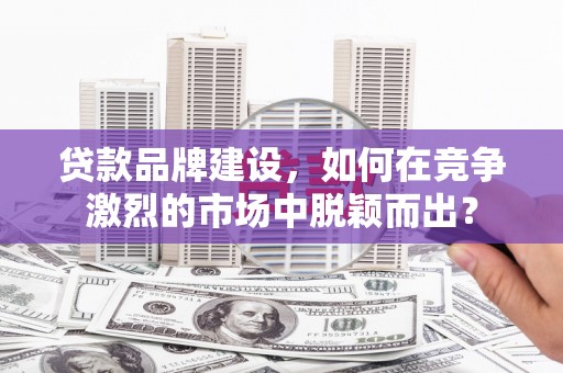 漳州贷款品牌建设，如何在竞争激烈的市场中脱颖而出？