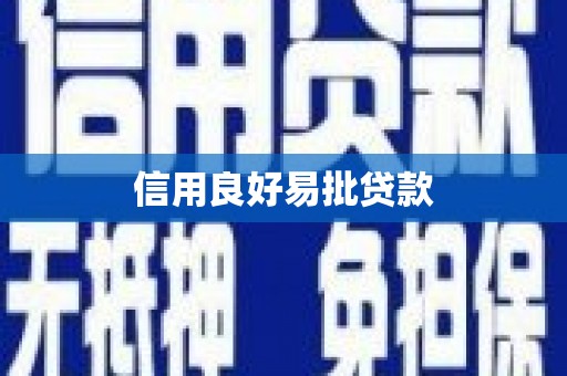 漳州信用良好易批贷款