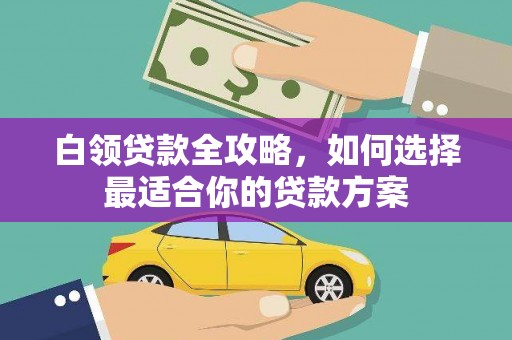 漳州白领贷款全攻略，如何选择最适合你的贷款方案